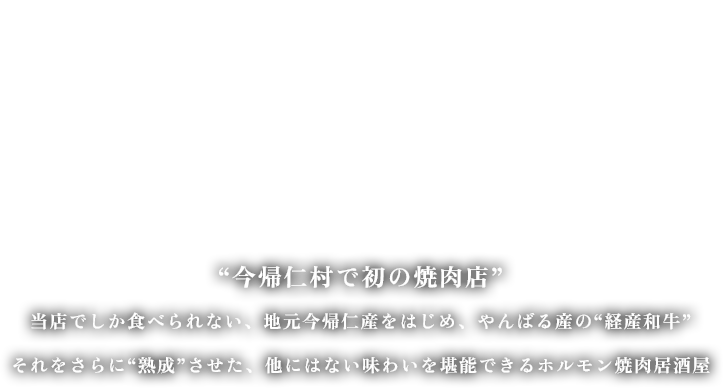 今帰仁村の和牛をふんだんに使ったメニューが堪能できるホルモン焼肉居酒屋